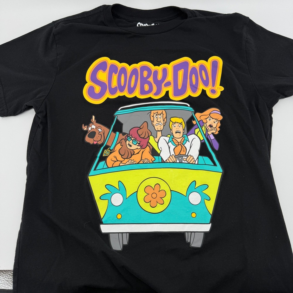 Scooby-Doo Mystery Machine Gang Graphic T-Shirt Mens Large Hanna-Barbera Black
